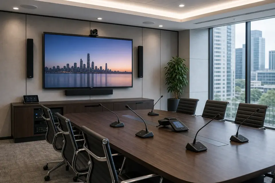 Meeting room conferencing infrastructure